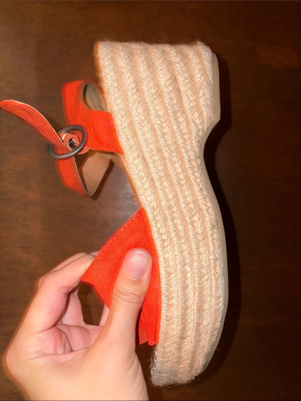 Women’s Orange Suede Espadrille Platform Sandals